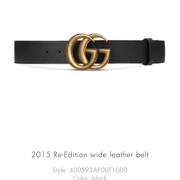Wide Leather Gucci Belt- Size 95 - Picture 4 of 5